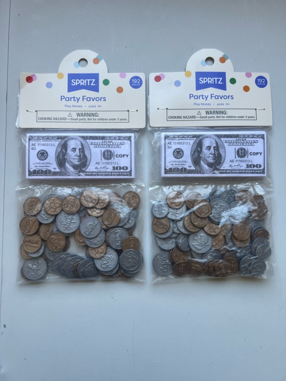 Play Money Party Favor - Spritz™: Realistic Fake Money for Kids, Multicolor.